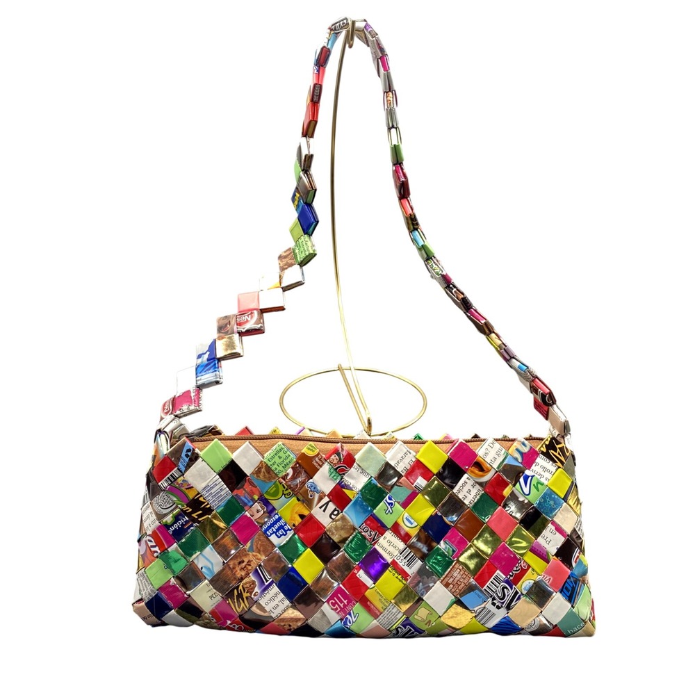 Recycled Y2K Candy Gum Wrapper Purse Shoulder Purse Bag Colorful